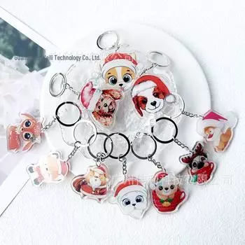 Акриловая подвеска в виде наушников для рождественского брелока с мультяшным дизайном, идеально подходит для школьных ранцев и украшений. 4