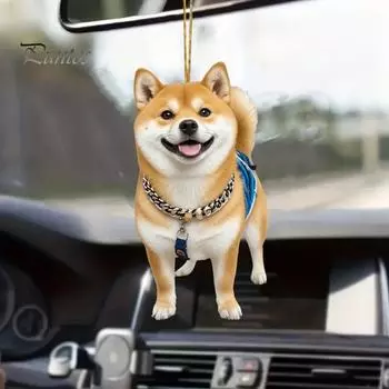 Акриловая подвеска в виде собаки со шнурком, легко подвешивается, легкая, прочная, долговечная, очаровательное подвесное украшение в виде щенка Dog