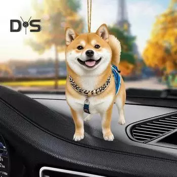 Акриловая подвеска в виде собаки со шнурком, легко подвешивается, легкая, прочная, долговечная, очаровательное подвесное украшение в виде щенка Dog