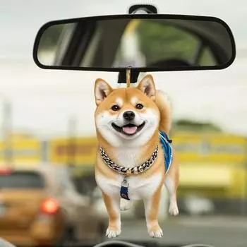 Акриловая подвеска в виде собаки со шнурком, легко подвешивается, легкая, прочная, долговечная, очаровательная