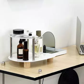 Акриловая полка для хранения косметики для домашнего туалета, стола для ванной комнаты белый