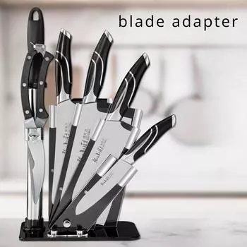 Акриловая полка для ножей Бытовая кухонная веерообразная прозрачная многофункциональная высококачественная стойка для хранения Нож для резки костей Настольный держатель ножа swivelling tool-holder