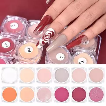 Акриловая пудра для ногтей KADS, белая, телесная, розовая, весна-зима, блестящая резная маникюрная пыль для наращивания ногтей, скульптурное наращивание