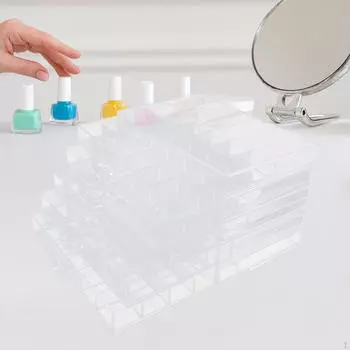 Акриловая шкатулка для хранения украшений, органайзер на 120 маленьких сеток, чехол для хранения безделушек чистый