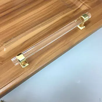 Акриловая стеклянная дверная ручка ящика шкафа, фурнитура для украшения дома, золото 40mm B