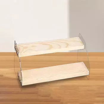 Акриловая стойка для демонстрации на полке из дерева, многоцелевая для духов 2 layer