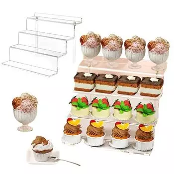 Акриловая стойка для духов с 4 ярусами, выставочный стенд, солнцезащитные очки, лак для ногтей, прозрачный органайзер 9inch