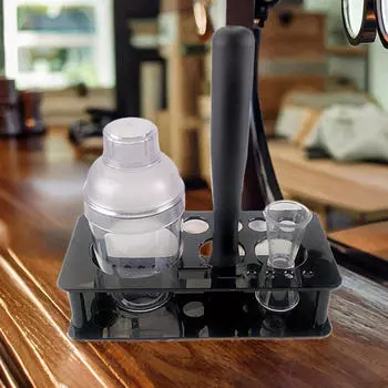 Акриловая стойка для шейкера для коктейлей (черный) Стабильный центральный держатель для барных инструментов для свадьбы