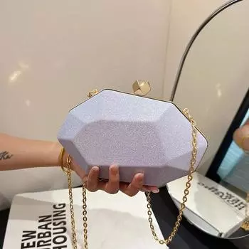 Акриловая сумка через плечо с цепочкой, однотонная, простая, элегантная, мини, мягкая, универсальная, высокого качества