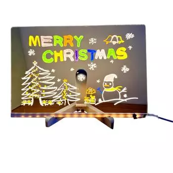 Акриловая светодиодная светящаяся доска для рисования, светящийся планшет для письма для детей, устойчивый к царапинам, стираемый, доска для отображения сообщений, рождественский подарок белый