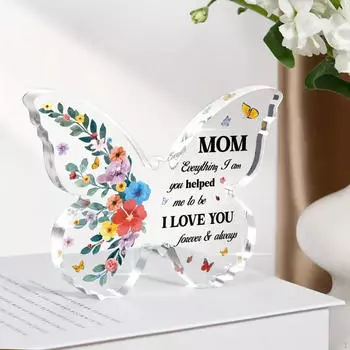 Акриловая табличка для мамы, подарки от дочери, подарок в виде бабочки, годовой подарок