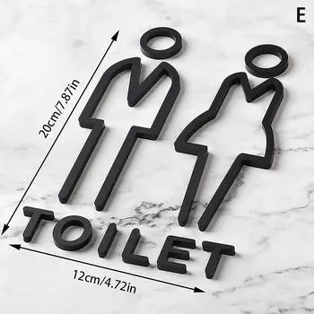 Акриловая табличка для туалета, индивидуальная этикетка для двери туалета, наклейка на стену, простая вывеска для ванной комнаты для мужчин и женщин, индикатор туалета