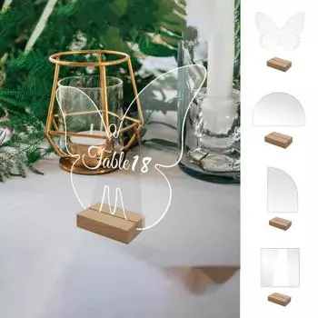 Акриловая табличка с номером стола с подставкой, гладкая прозрачная акриловая табличка «сделай сам», держатель для свадебной вечеринки, товары для свадебной вечеринки S C