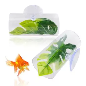 Акриловая труба-туннель для рыбок Betta. Полая пещера для рыбок Betta с листовой подушкой. Аксессуары для аквариума. Место для размножения мелких рыб. Укрытие. Улучшение среды обитания. чистый