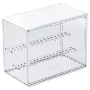 Акриловая витрина для коллекционных фигурок и игрушек-сюрпризов, прозрачная подставка для LEGO и Bubblegum Pop Mart 27x22x18cm белый