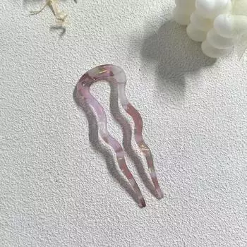 Акриловая волнистая U-образная заколка для волос для женщины Элегантный темперамент Заколка для волос голова-пучок Модная заколка для волос для девушек Plastic