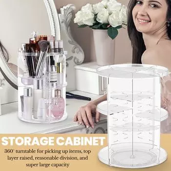 Акриловая вращающаяся стойка для хранения косметики One Size