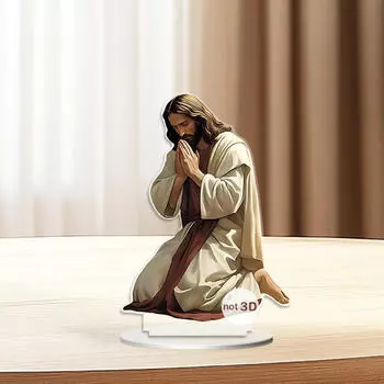Акриловая вывеска «Иисус» Рождественский подарок 2D христианский с основанием настольное украшение Рождественский декор для спальни
