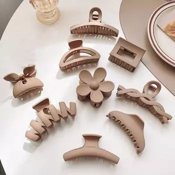 Акриловая заколка, элегантная однотонная заколка для волос в виде краба, винтажная простая женская заколка для волос, заколка для волос с хвостиком, крабами