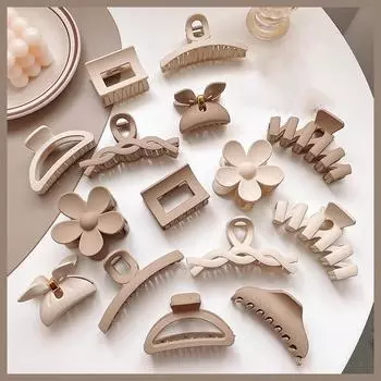 Акриловая заколка, элегантная однотонная заколка для волос в виде краба, винтажная простая женская заколка для волос, заколка для волос с хвостиком, крабами