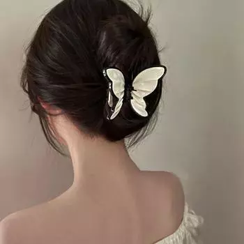 Акриловая заколка-бабочка для волос Sweet Design Temperament Shark Clip Hair Clip Hair Accessories белый
