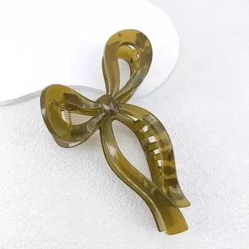 Акриловая заколка-бант конфетного цвета для женщин, прозрачный зажим-краб для затылочной области, простой и милый головной убор