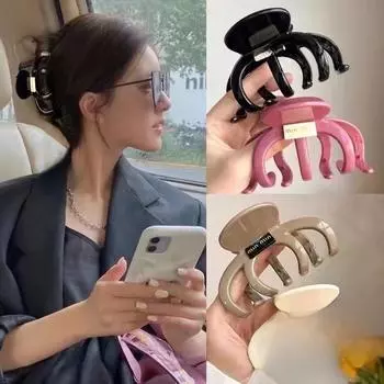 Акриловая заколка для волос в стиле ретро — большой, простой дизайн в виде акулы для создания изысканного образа