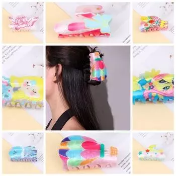 Акриловая заколка для волос в виде цветка, банта, медузы, акулы, персонализированная заколка для волос ангела, уличная одежда C