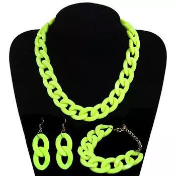 Акриловое длинное ожерелье-цепочка в стиле бохо, массивное ожерелье-чокер, женские аксессуары ADM фиолетовый