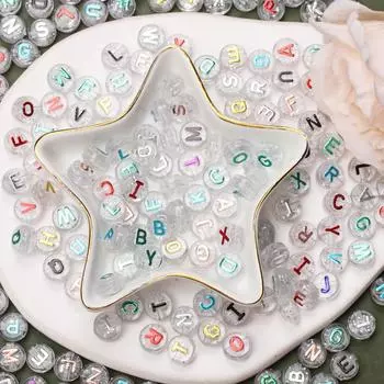 Акриловое ожерелье ручной работы браслет позолота буква 20 шт 10 мм изготовление ювелирных изделий свободные бусины своими руками для