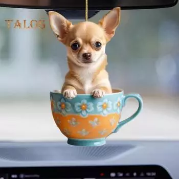 Акриловое подвесное украшение в виде собаки с кулоном и шнурком, легко подвешивается, креативное украшение на рождественскую елку, сумка-подвеска A