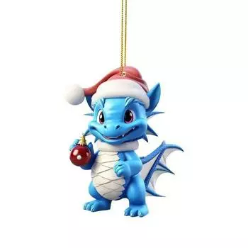 Акриловое Праздничное Рождественское Украшение на Подвеске в Виде Динозаврика для Привлекательного Декора Автомобиля 1