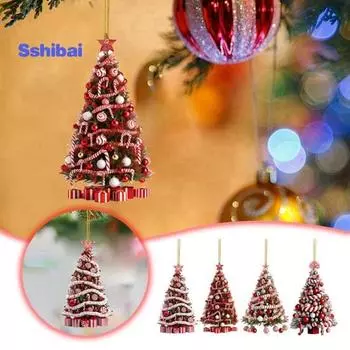 Акриловое украшение рождественской елки, рождественские шары, подарочная коробка, конфета, звездный дизайн, оконное настенное украшение, автомобильный кулон, гостиная, домашний декор 4