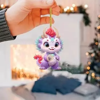 Акриловое восхитительное украшение-дракон для подвешивания на Рождество для стиля и праздничности интерьера автомобиля