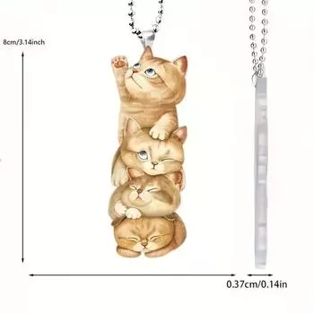 Акриловое забавное мультяшное украшение кошка для украшения автомобиля с четырьмя игривыми котятами