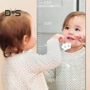 Акриловое зеркало Таблица роста детей Детская комната Детская спальня для младенцев и взрослых Мальчики Девочки Настенная линейка для измерения высоты A