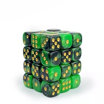 Акриловые 12 мм 6-сторонние D6 двойные жемчужные игральные кости с круглыми углами, 36 шт. В наборе в одной пластиковой коробке, упаковка для игры и подарка 12DC10