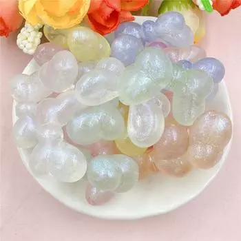 Акриловые 20 шт./компл. бусины-бабочки для изготовления ювелирных изделий для волос около 16 мм * 27 мм, блестящая пудра, модные аксессуары для самостоятельного изготовления бисера для ожерелья, сережек с отверстием розовый