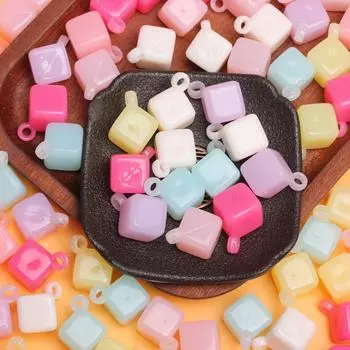 Акриловые 500 г/пакет, квадратные ювелирные аксессуары для браслета, желейные цвета, свободные бусины «сделай сам», 14*25,6 мм, модные серьги, изготовление