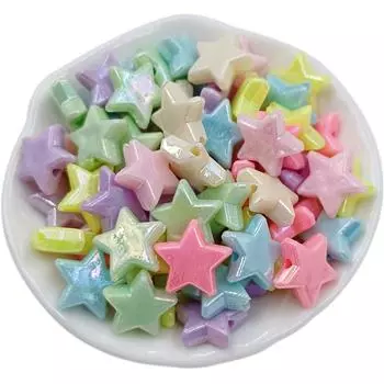 Акриловые AB цвета сливовой звезды, разноцветные круглые бусины разных цветов, модные свободные бусины, акриловые бусины, ювелирные аксессуары для изготовления ювелирных изделий, бусины Flat Heart