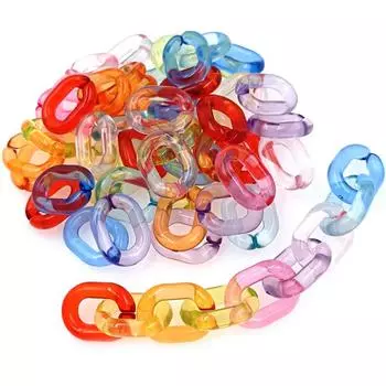 Акриловые аксессуары ручной работы, креативные ювелирные изделия «сделай сам», 20 шт., цепочка, прозрачные модные 15*19 мм, свободные бусины, разноцветные для изготовления браслетов и ожерелий красный