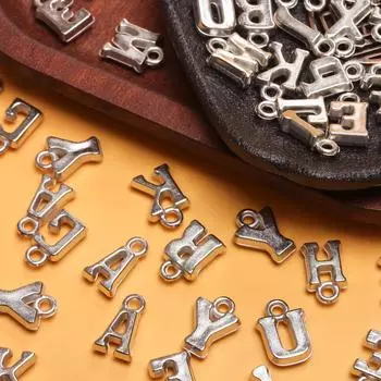 Акриловые аксессуары ручной работы с алфавитом AZ, 20 шт., брелок с буквами, изготовление ювелирных изделий, сделай сам, подвески ручной работы, 14-16 мм * 8-9 мм, модное ожерелье золотой