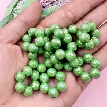 Акриловые браслеты, свободные бусины, ожерелье, сделай сам, 10 шт., 21,7*8,2 мм, модные украшения, изготовление, 9 цветов, круглые бусины зелёный