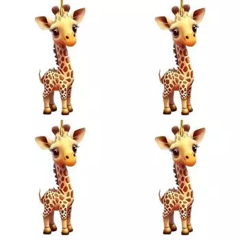 Акриловые брелки для рюкзака с жирафом, брелки с животными, забавный подарок для автомобиля, подвески