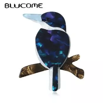 Акриловые броши Blucome, булавки для женщин, милые животные, птицы, брошь на лацкане, значок, повседневная одежда, сумка, ювелирные изделия, подарки для банкета синий