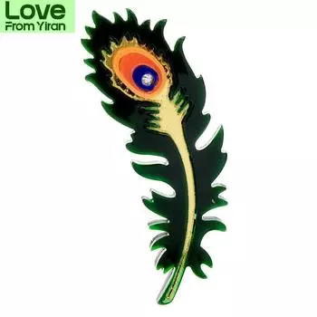 Акриловые броши в виде павлиньих перьев для женщин, элегантные булавки из ацетатного волокна, ювелирные изделия, новое поступление
