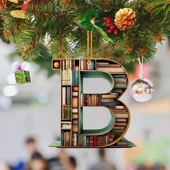 Акриловые буквы, книжная полка, украшение для дома, офиса, комнатная рождественская елка, подвесная 2D плоская буква алфавита, украшение для книги, кулон, подарок для любителей книг