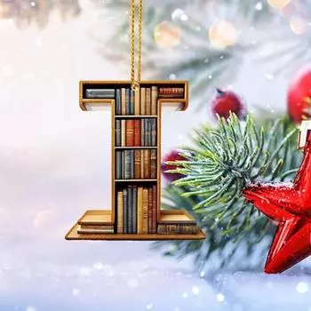 Акриловые буквы Yousheng для книжной полки, украшение для дома, офиса, комнатная рождественская елка, подвесная 2D-книга с буквами алфавита, украшение для книг, кулон, подарок для любителей книг