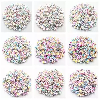 Акриловые бусины 100 шт./лот, бусины с буквами, ювелирные изделия для DIY, ожерелье, браслет, модная оптовая продажа, новинка 6 мм, высокое качество English letter A