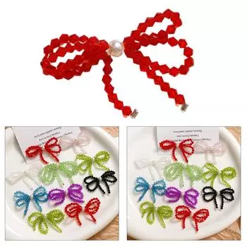 Акриловые бусины-бантики своими руками Акриловые кулоны-бантики Серьги-подвески Ювелирные изделия-шармы Акриловые украшения своими руками Изготовление аксессуаров чёрный